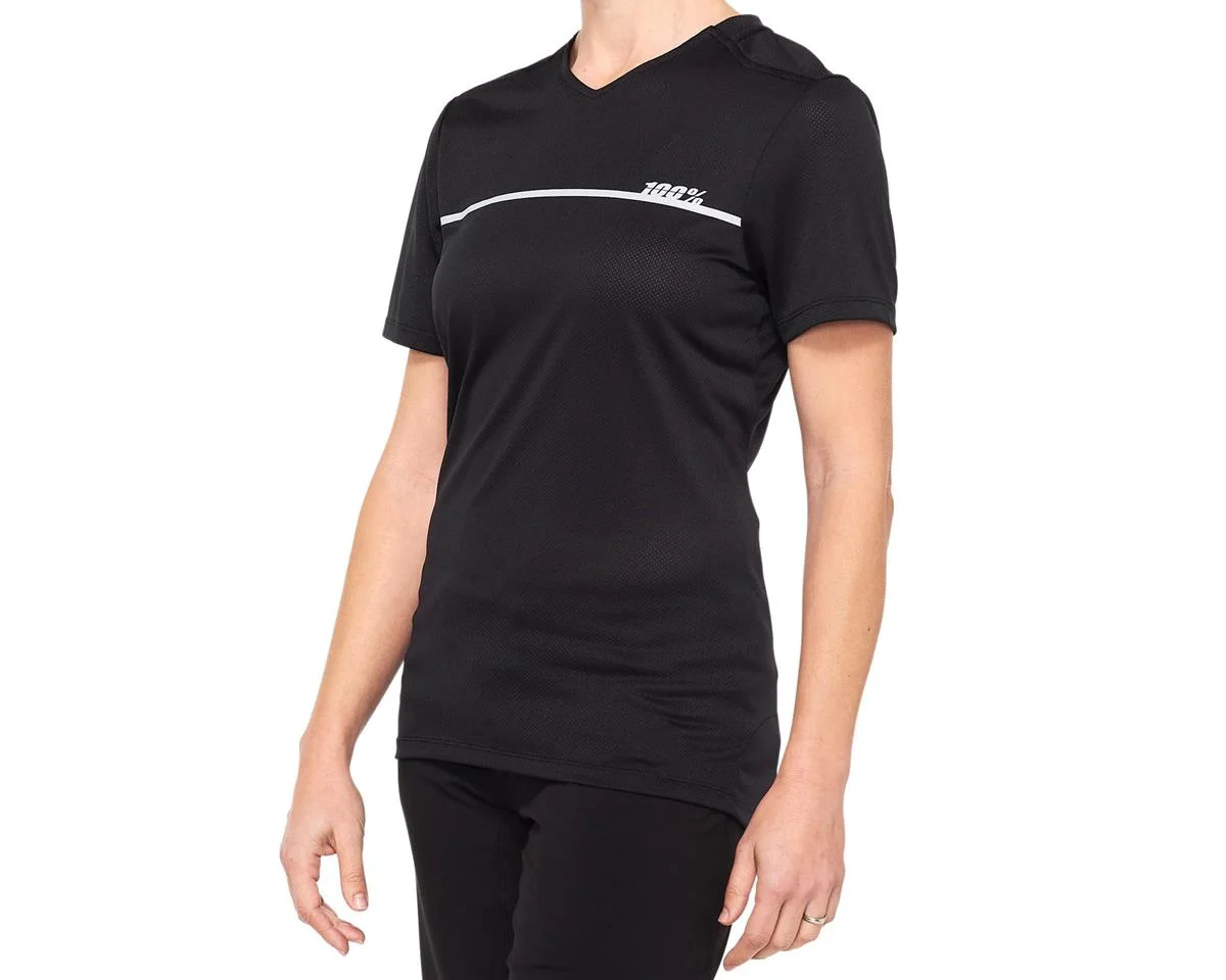 100% Women's Ridecamp Jersey (Black) (L)